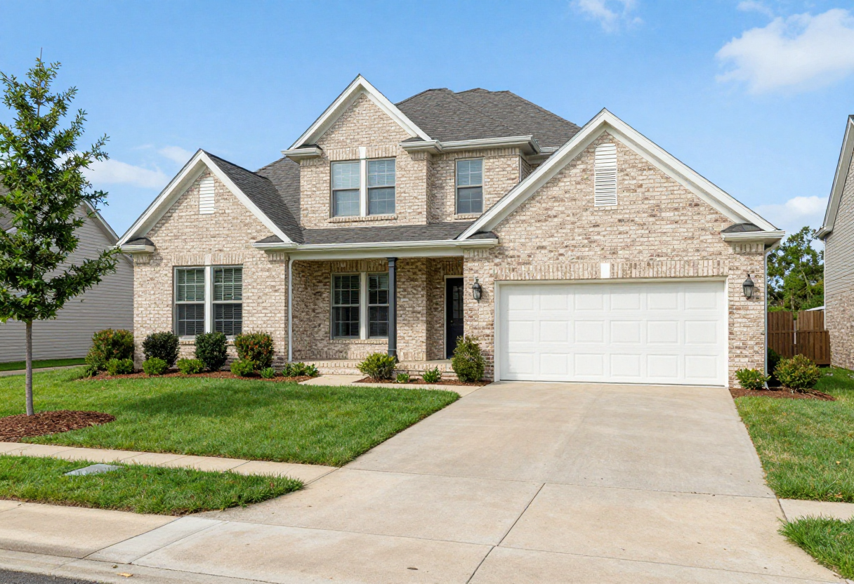 Sample listing — brick traditional home exterior, Cypress, TX